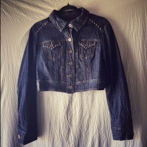 Candies Cropped Jean Jacket Large
